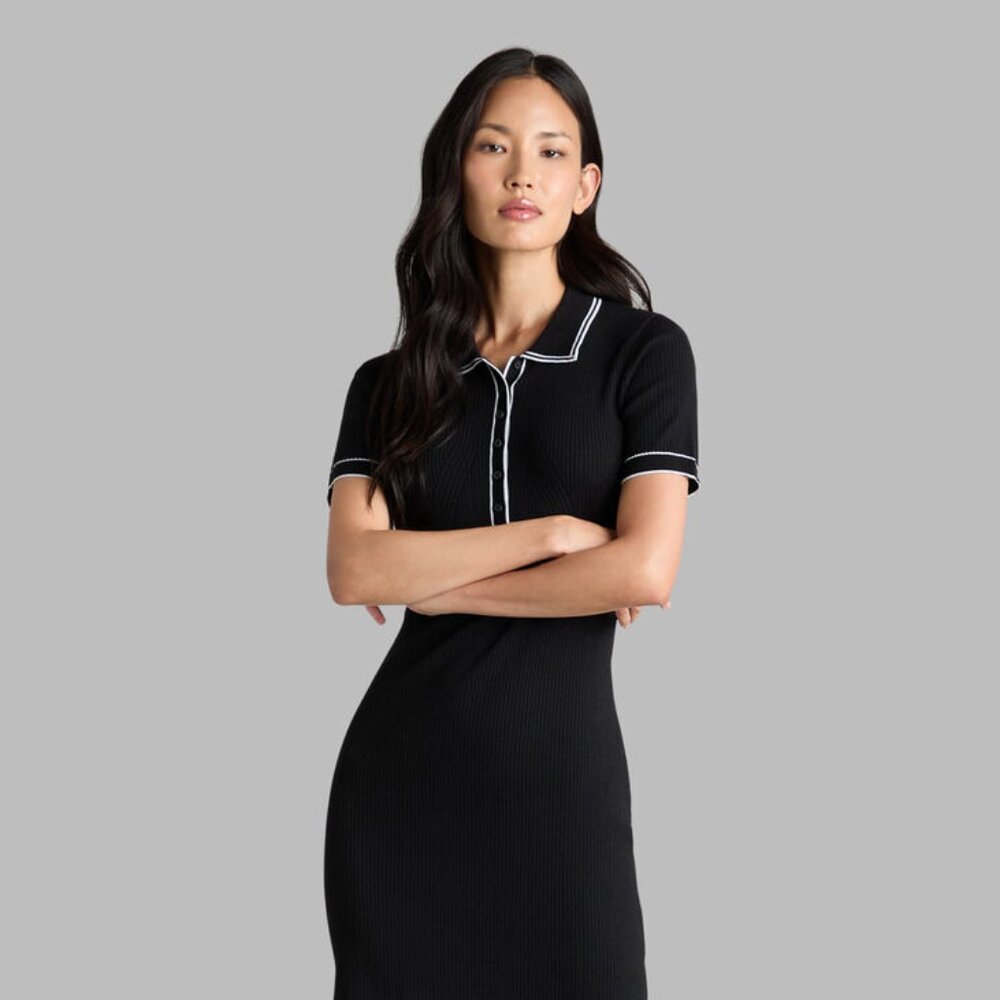 Splendid Black Ribbed Knit Dress